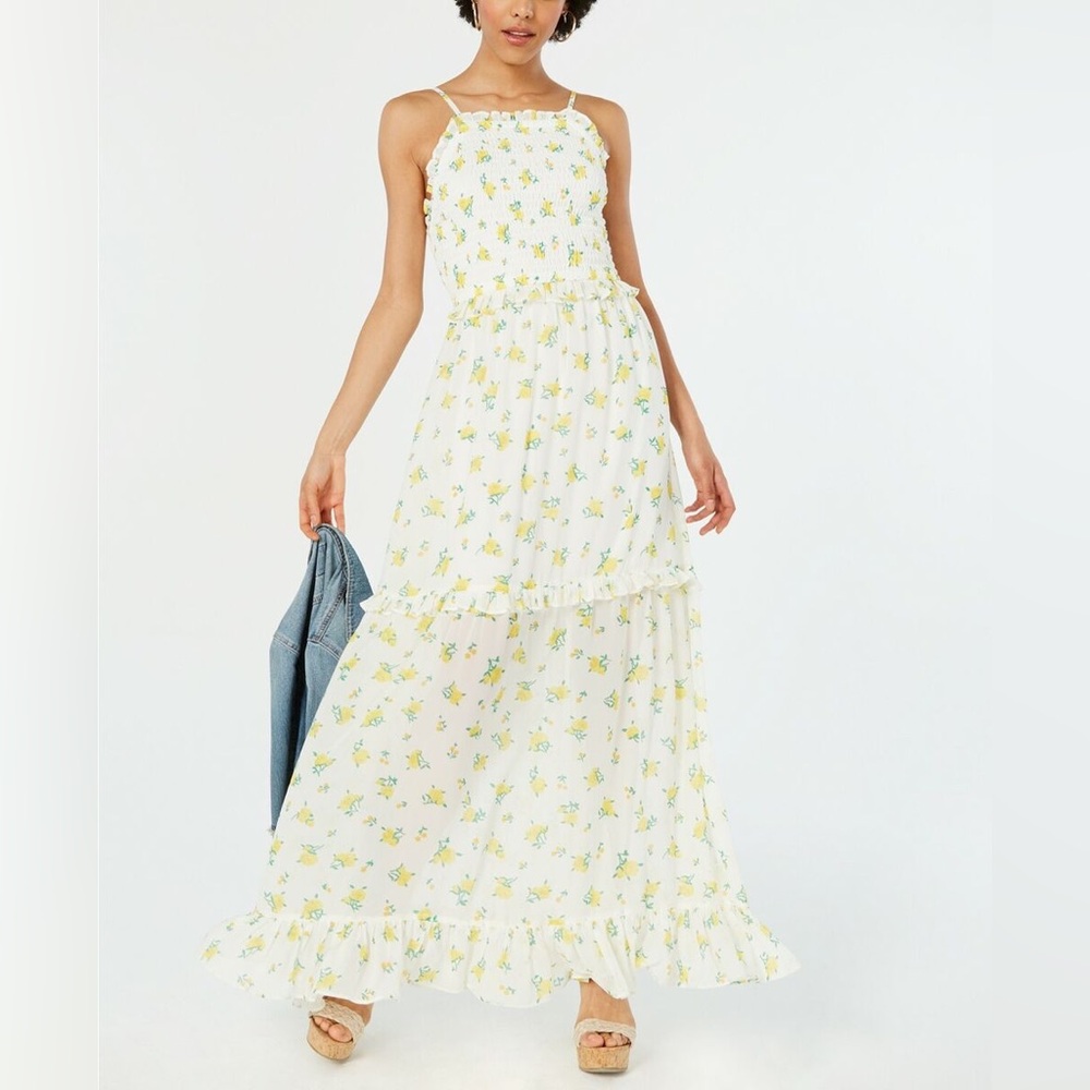 Betsey Johnson Tiered Maxi Floral Print Dress